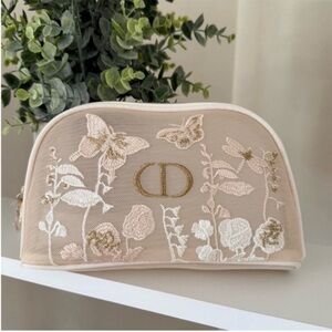 Dior Embroidered Floral Mesh Vanity Pouch – Limited Edition, Rare